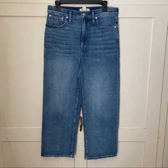 NWT Madewell Slim Wide-Leg Crop High Rise Jeans in Reggie Wash Size 29 - Picture 2 of 10